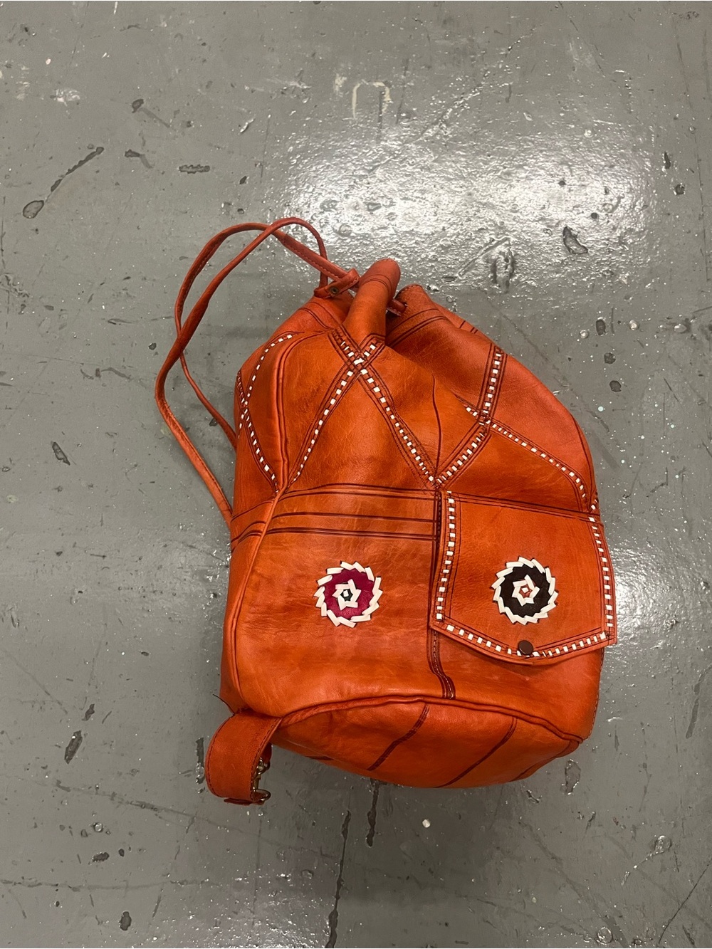 Vintage Moroccan Leather Ethnic Bag